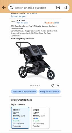 Used BOB double jogger