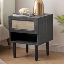 Mopio Haylee Nightstand/Side Table Charcoal Black, End Table for Living Room & Bedroom to Compliment Your Bed or Sofa