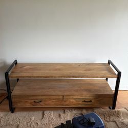 Media console, real wood and metal