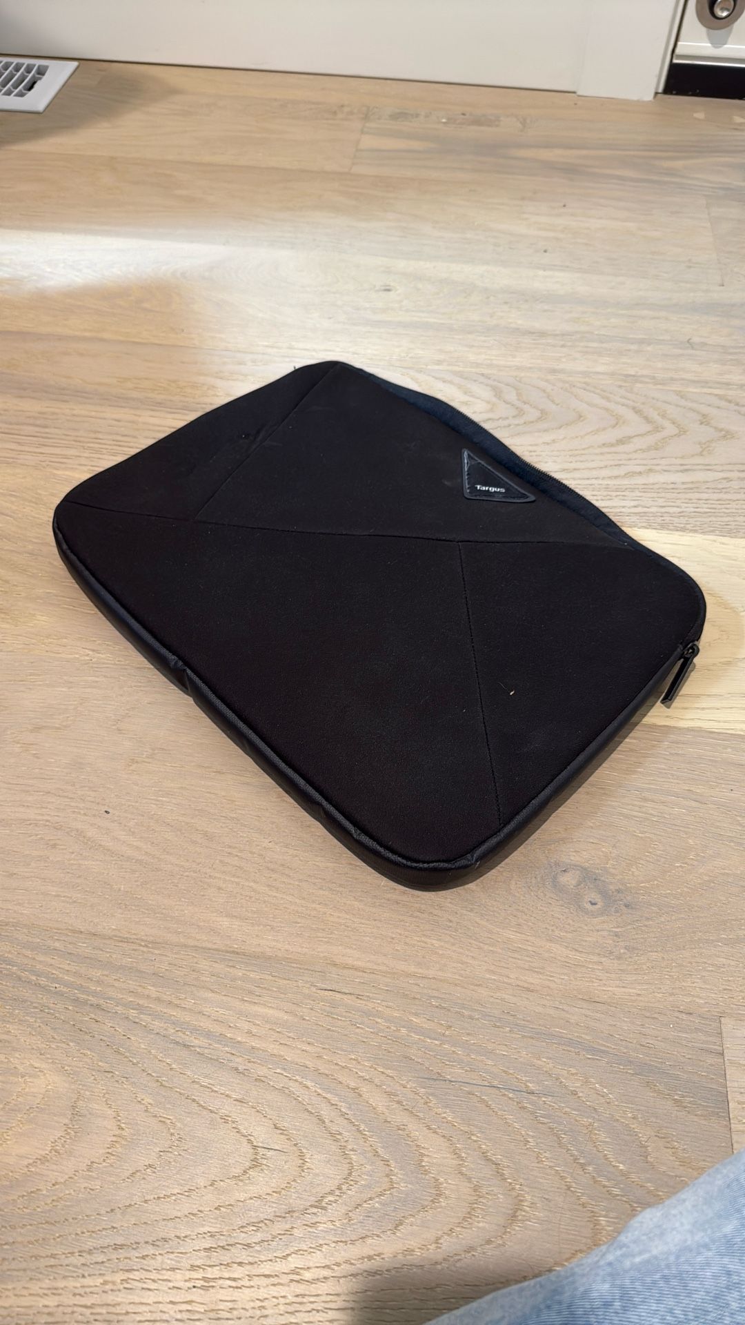 Black Fabric Laptop Case, Zipper Sleeve