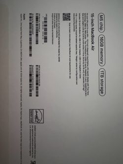 15’ Macbook Air 1TB M5