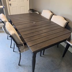 Outdoor Dining Set With 6 Chairs & Cover