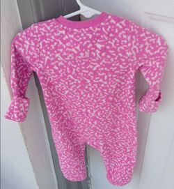 Pink Fleece Baby Footed Sleeper Onesie