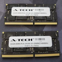 A-tech 32gb (16×2) DDR4 Ram For Laptop/Apple Mac