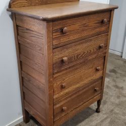 Antique Dresser Solid Oak Highboy