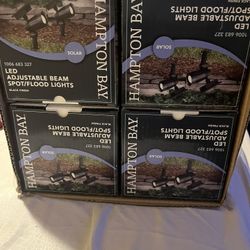 Hampton Bay Solar 50 Lumens Black Outdoor Integrated LED Adjustable Beam Spotlight (2-Pack); Weather/Water/Rust Resistant Store SKU#