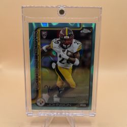 2025 Kaleb Johnson Topps Chrome Teal Lava Refractor Rookie Card/🔥