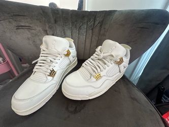 Jordan 4 gold metalic mens shoes