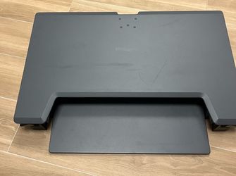 WorkFit-TL, Standing Desk Workstation (black with grey surface)