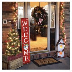 Christmas Snowman Wooden Porch Sign 47"