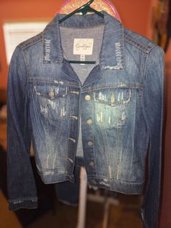 Jessica Simpson Distressed Denim Jacket – Size M