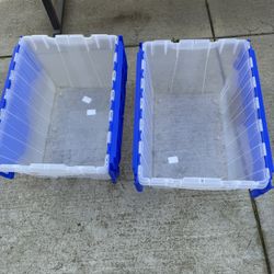 Akro-Mils KeepBox 12 Gallon Storage Container, Nesting and Stackable Plastic Storage Box with Lid Attached, Clear Tote for Garages, Closets, and Movin