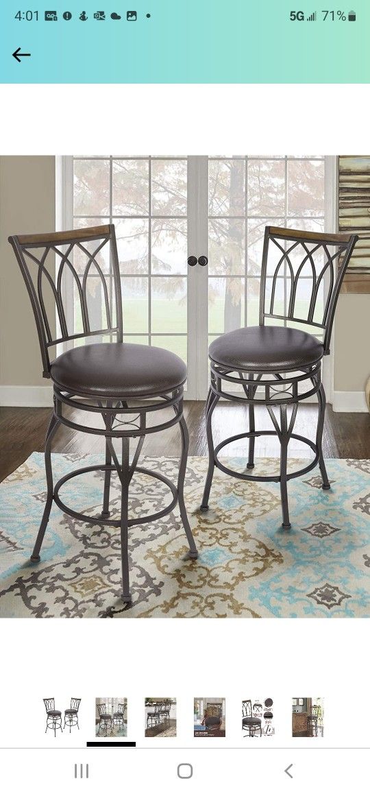 Nice Bar Stools Set of 2-360 Degree Swivel - 29" Seat Height Counter Stools 

