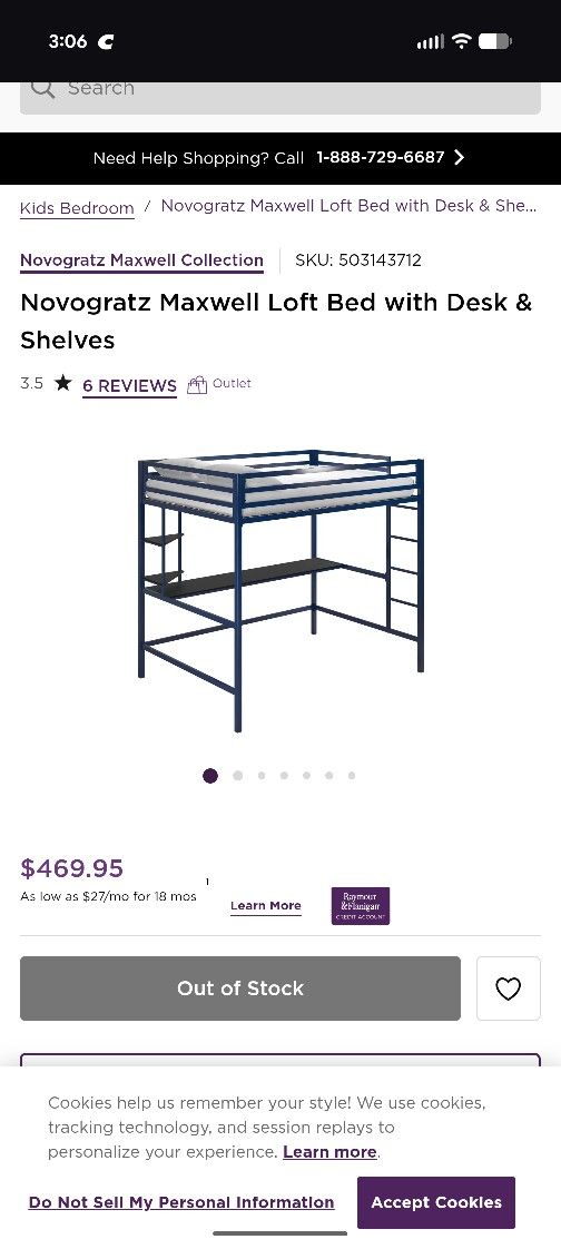 Full Over Desk Bunk Bed