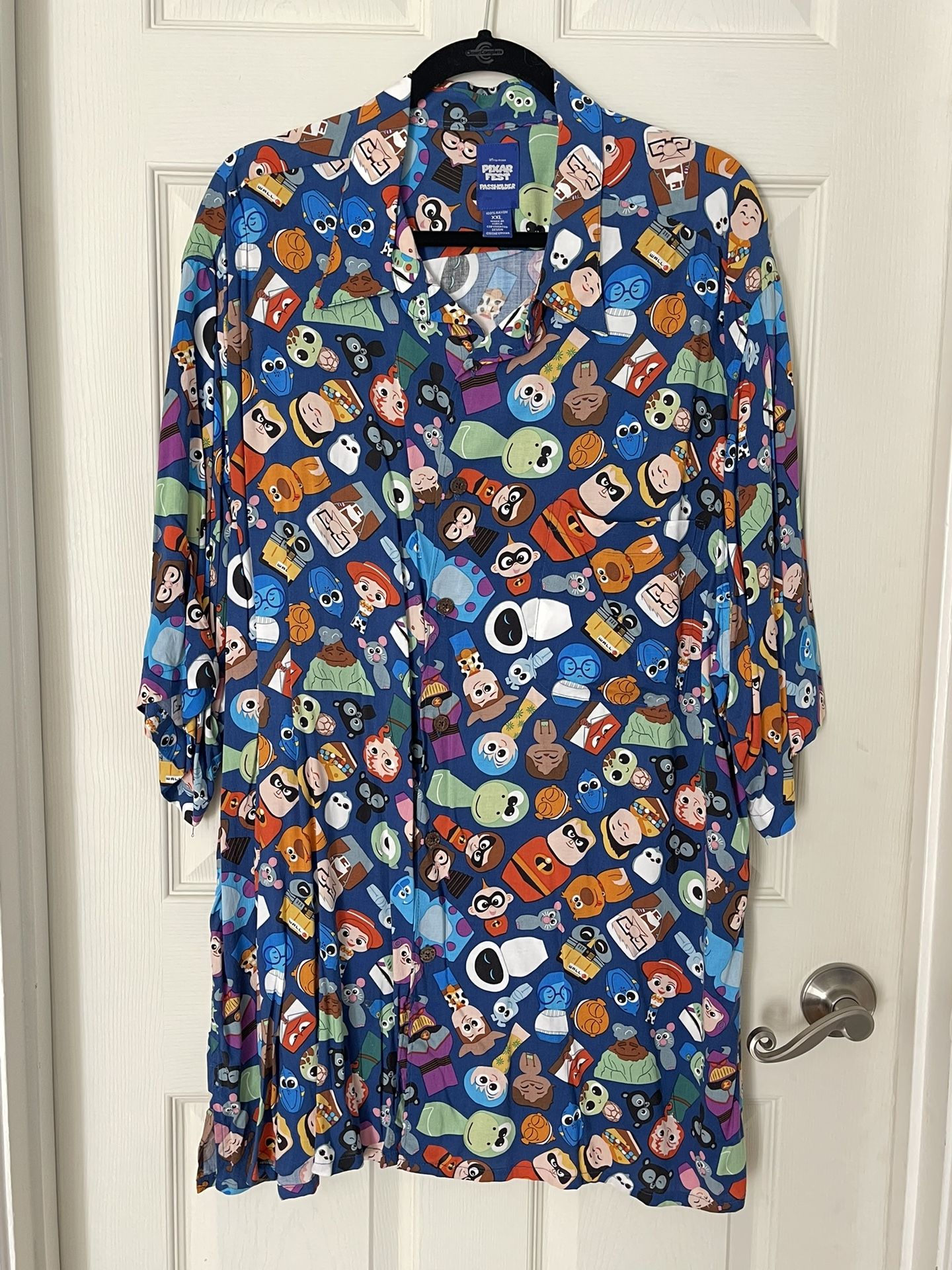 2018 Disney Pixar Fest Passholder Reyn Spooner Exclusive Button Up Hawaii Shirt XXL