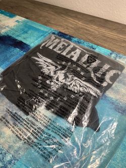 Metallica Black Graphic Print Logo T-Shirt Crew Neck Cotton Size M Short Sleeve