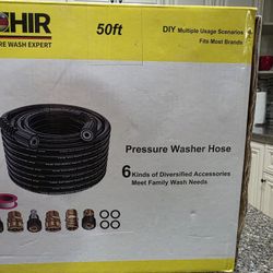 NEW -- 50 FT PRESSURE WASHER HOSE W/ACCESSORIES 