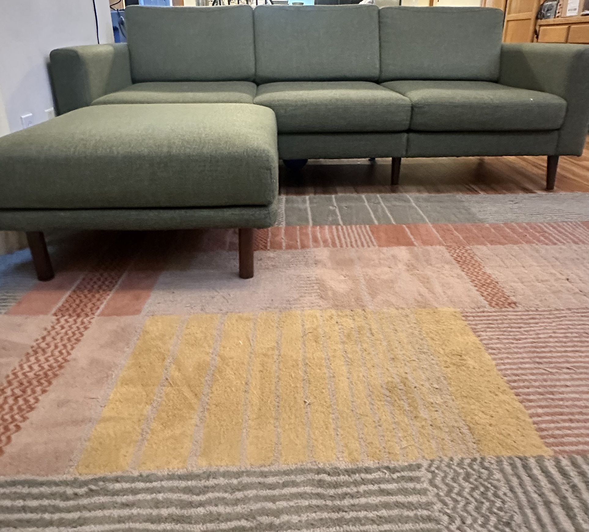 2 Modern Sofas With Ottomans 