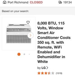 LG Air Conditioner 8,000 BTU 