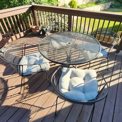 Metal Patio Dining Set (4 Chair & Table)