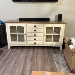 Entertainment Center Farmhouse Solid Wood 