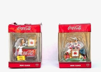 Vintage Coca Cola Mini Clocks
