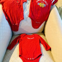 3 Red Gap Baby Boy Girl Bodysuits
