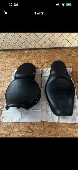Motorcycle Seats Black Leather Lot of 2