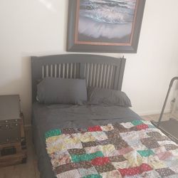 Full Size Bed Frame (Headboard/Footboard) + Mattress & Box Spring