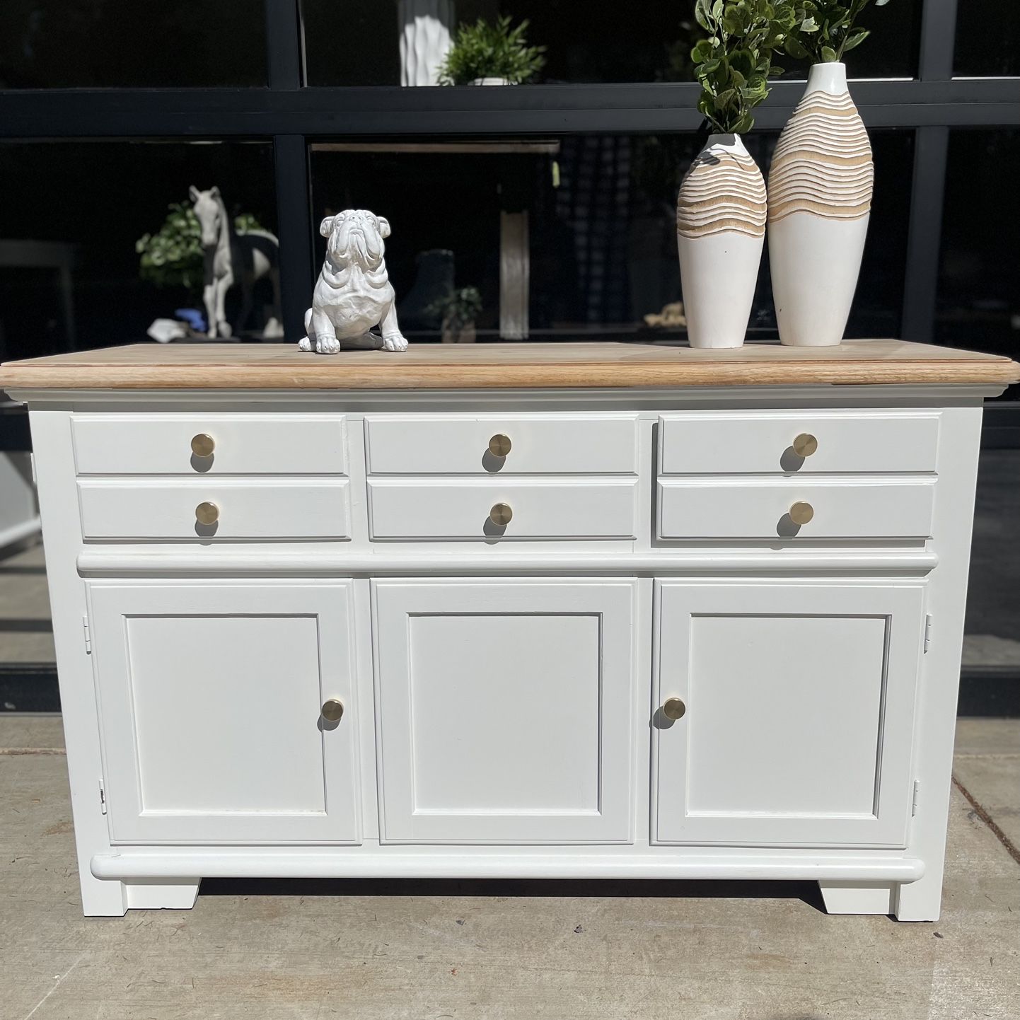 White And Gold Buffet, Tv stand, Credenza 