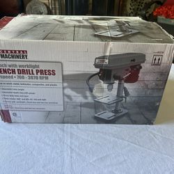 New in box Central Machinery Bench Drill Press 8 inch with work light 5 speed (contact info removed) rpm p/u in Jamison