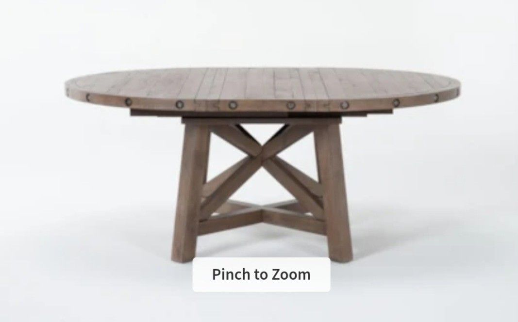 Rustic Farmhouse Round / Oval Extendable Wood Dining Table with 4 Upholstered matching Dining Chairs