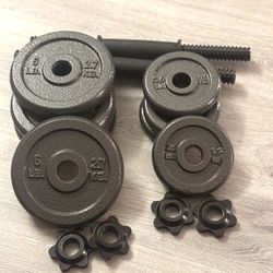 Athletic Works 40lb Adjustable Cast Iron Dumbbell Set