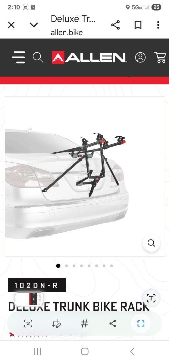 Allen Bicycle Rack For Cars W Trunks
