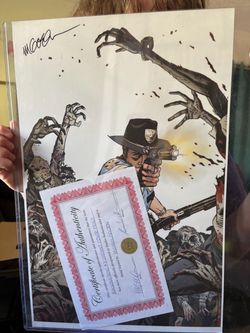 Walking Dead Comic Poster Signed by Michael Golden