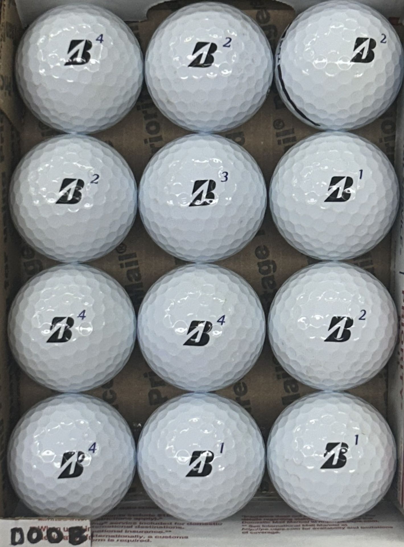 12 Bridgestone Tour BRXS Golf Balls 5/4a Lot D008