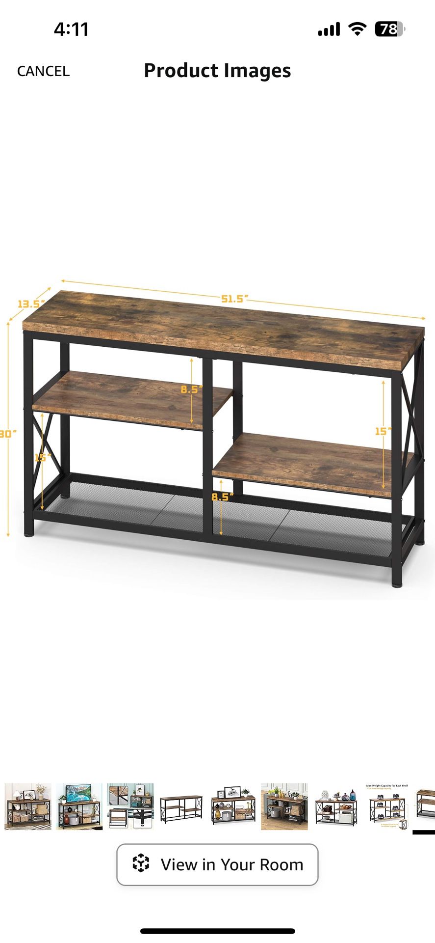  Industrial Console Table