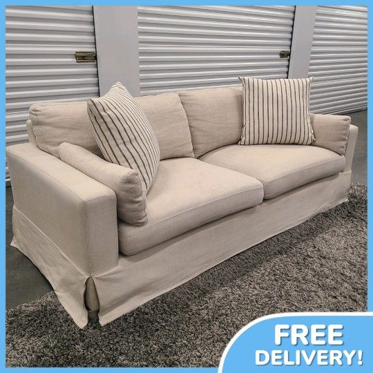 Beige Loveseat / Small Modern Couch 💥 Free Delivery 💥