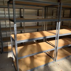 6 Shelving Units - 5 Tier Storage Rack with Adjustable Height Shelving for Warehouse, Industrial,  Supermarket, or  Garage Storage
