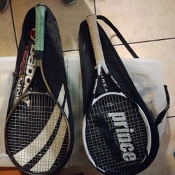 2 Tennis Rackets With Cases