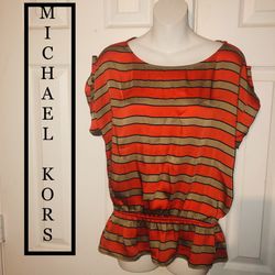 Michael Kors Sz M Orange/ Brown Elastic Waist