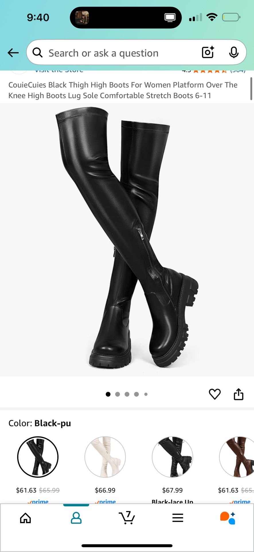 Black Thigh High Platform Over The Knee Boots