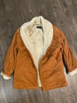 Tan Suede Coat with Sherpa Lining