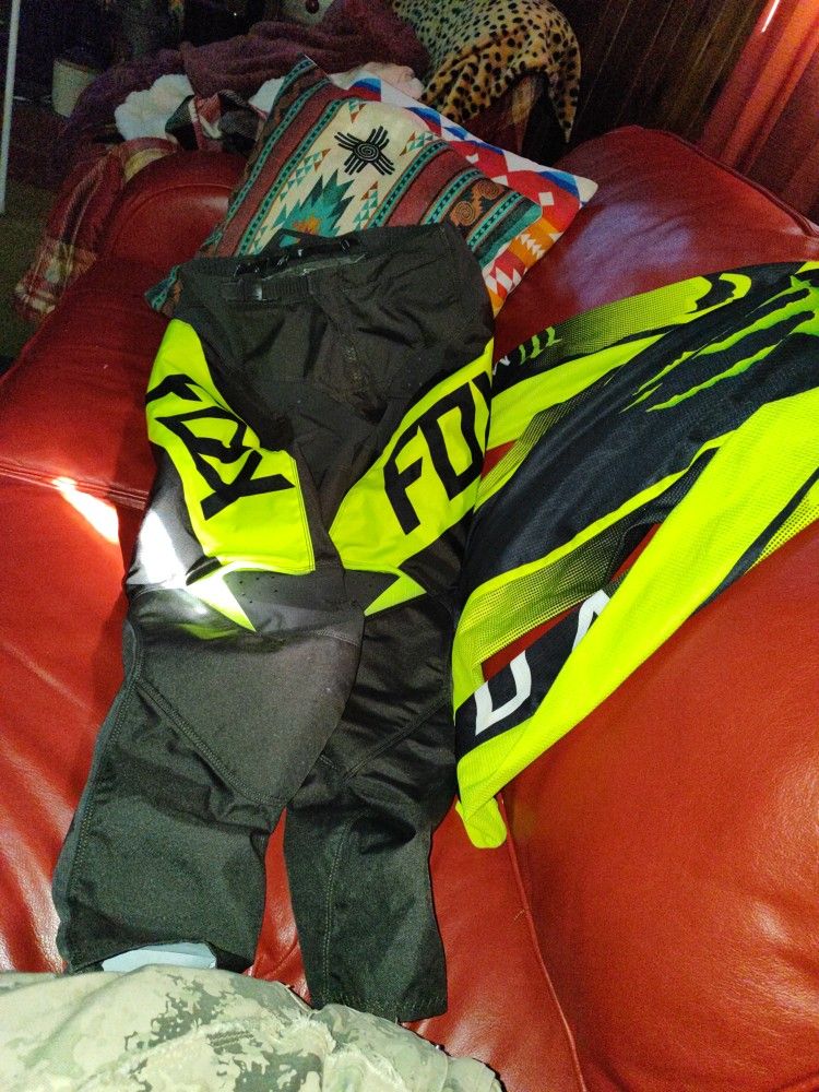 Fox180 Racing Monster Combo Outfit XSM Shirt Fit Like Regular Sm And Pants Size 30