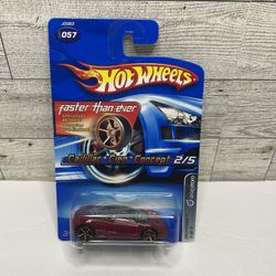 Vintage Hot Wheels Red ‘2005 Cadillac Cien Concept / Fast Than Ever• Die Cast Metal & Plastic • Made in Malaysia 