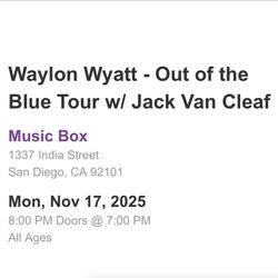 Waylon Wyatt At The Music Box In Downtown