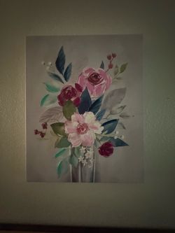 Floral canvas wall decor