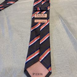 PINK (Thomas Pink) Woven In England Striped Tie