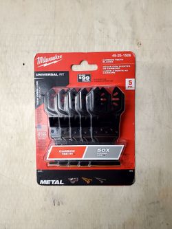 Milwaukee 1-3/8 in. Carbide Metal Cutting Oscillating Blades - 5-Pack - (49-25-1506)