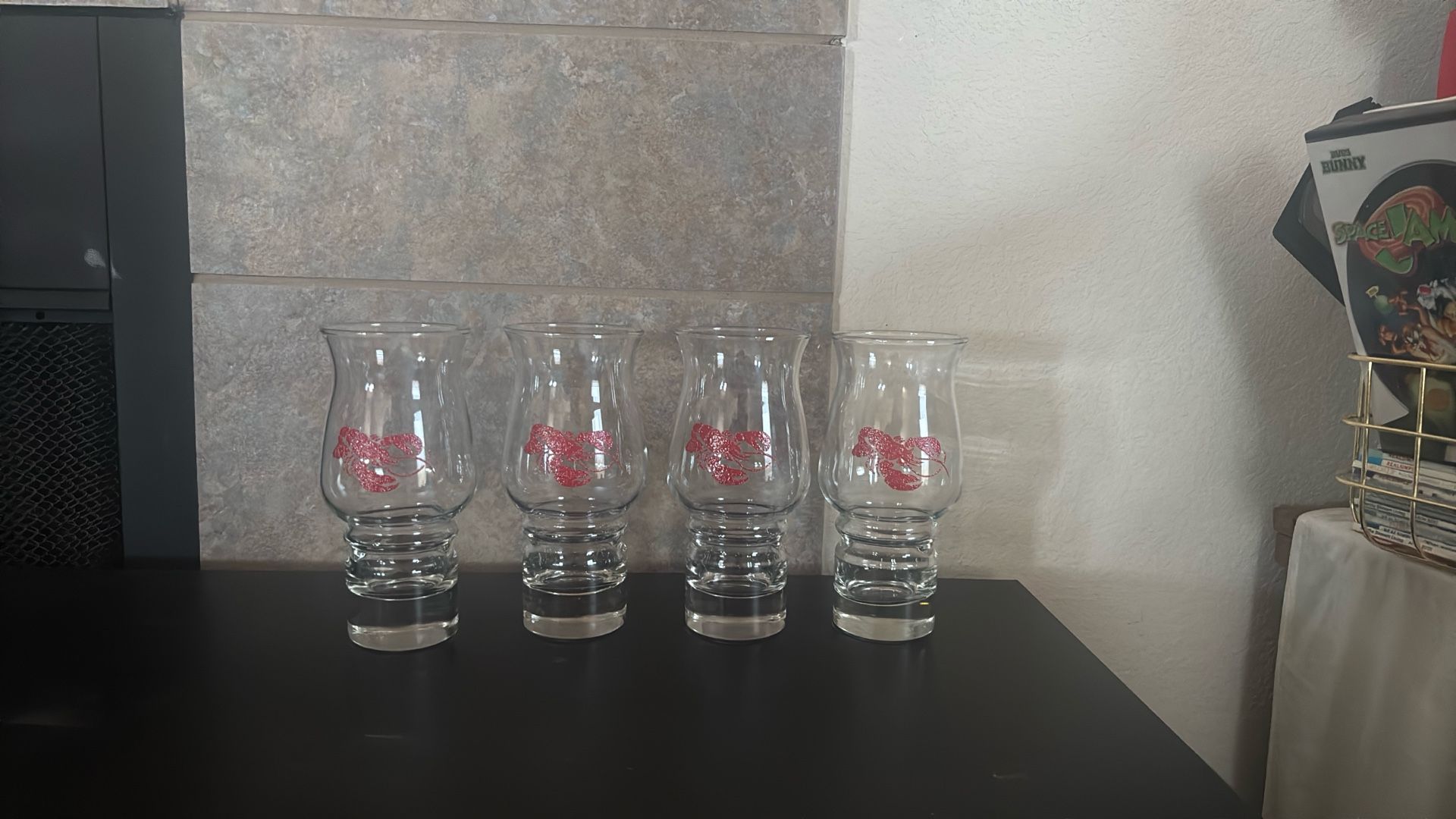 4 Vintage Red Lobster Glasses = $10